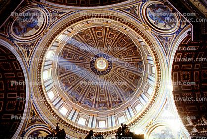 Dome Ceiling, Rotunda, Saint Peter's Basilica, Beam of Lights, Vatican
