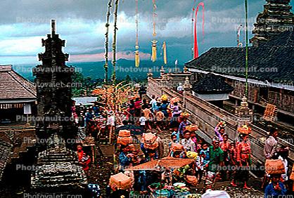 Pura Besakih, Hindu temple complex, Hinduism, people, buildings
