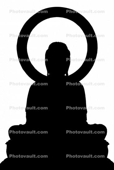 Buddha silhouette, Japanese Tea Garden, logo, shape
