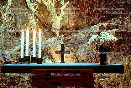 Altar, Cross, Rock