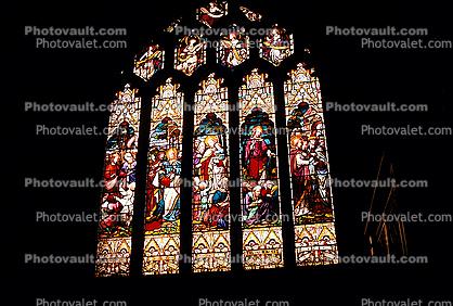 Stained Glass Window, Bath Abbey, Abbey Church of Saint Peter and Saint Paul, Bath England
