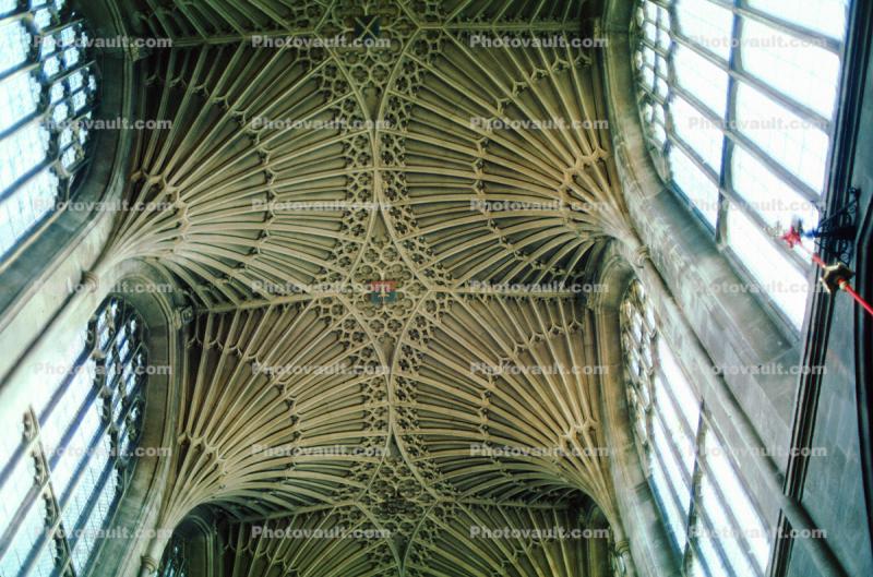 Fan Vaulting of the Nave Ceiling, Bath Abbey, Anglican parish church, Bath, Somerset, England
