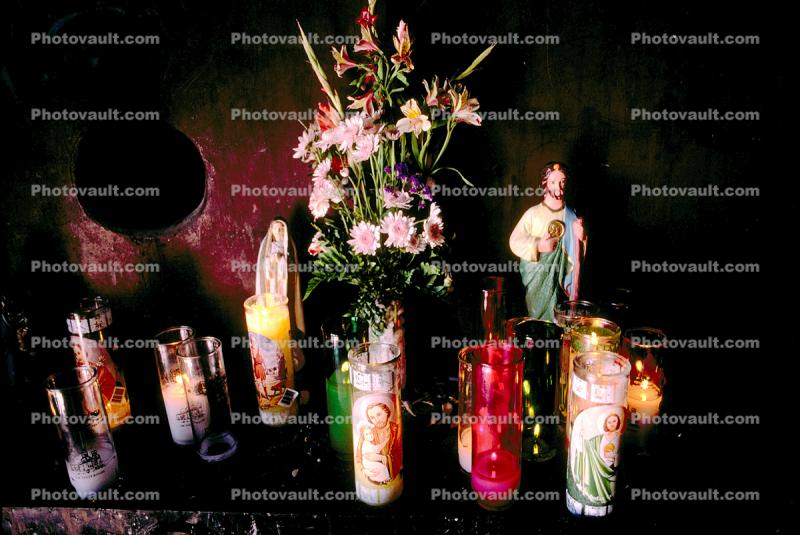 Candles, Offering, San Xavier Del Bac, Spanish Catholic mission, near Tucson