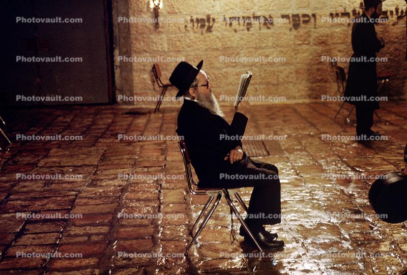 Hassidic Jews Praying at the Prayer Hall, Jerusalem
