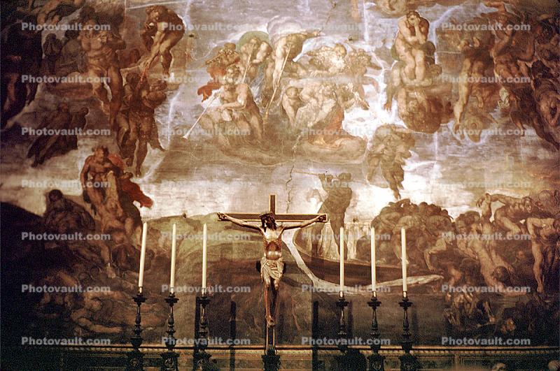 Jesus Christ, Altar, Cross, Fresco, Vatican City