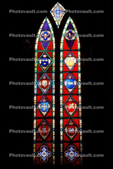 Stained Glass Window, glass, church, cathedral, Copenhagen, Denmark, 1950s