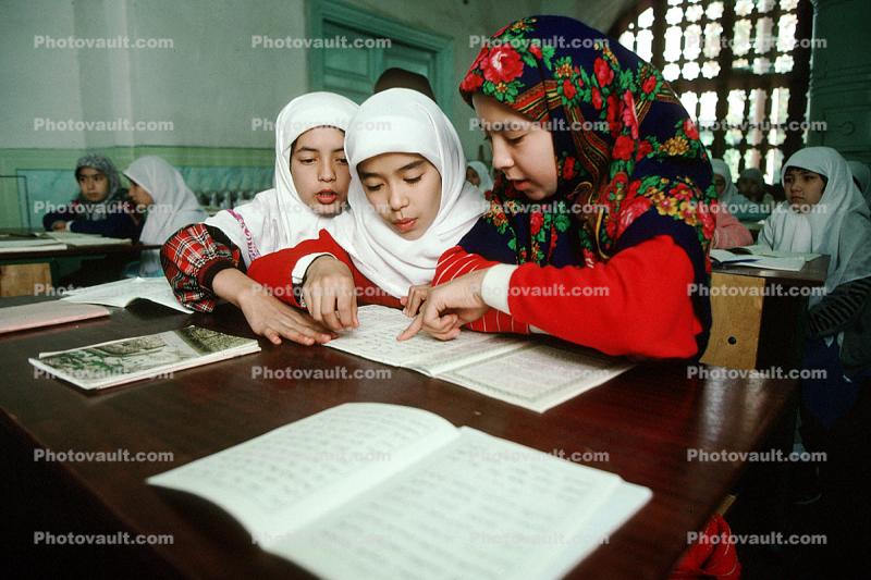 Muslim Girls Studying the Koran, Tashkent