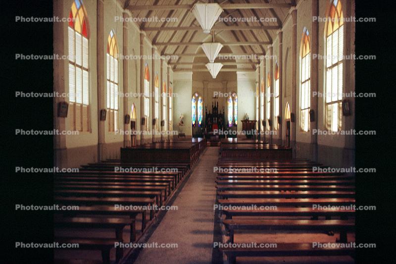 Pews, Altar, Stained Windows