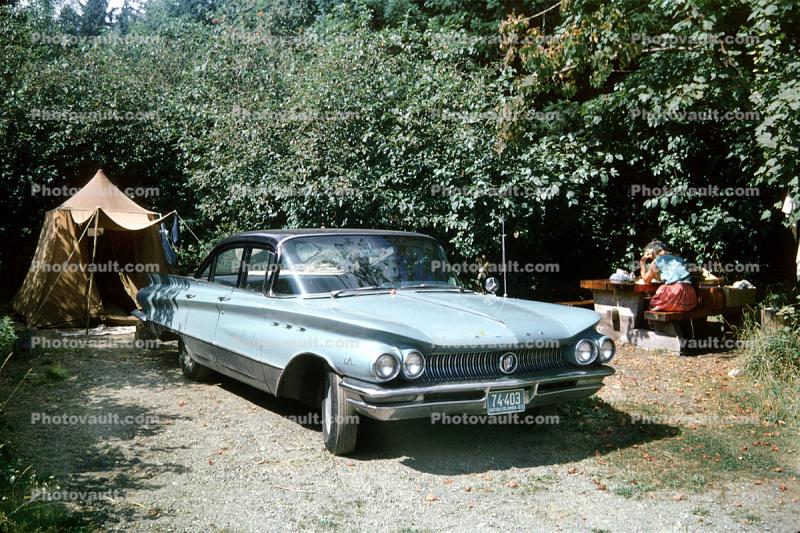 1960 Buick Electra 225, trees, tent, Cars, vehicles, 1960s