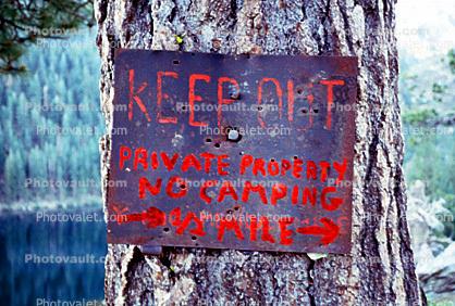 Keep Out, Private Property, No Camping