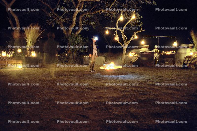 Night, Nightime, Exterior, Outdoors, Outside, Nighttime, Campfire, South Africa