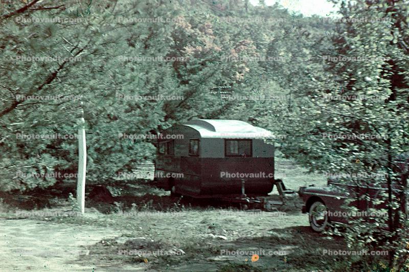 Trailer, Campsite, Campground, 1940s