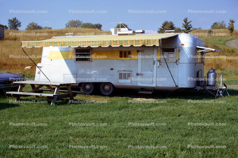 Trailer, campsite, October 1972, 1970s