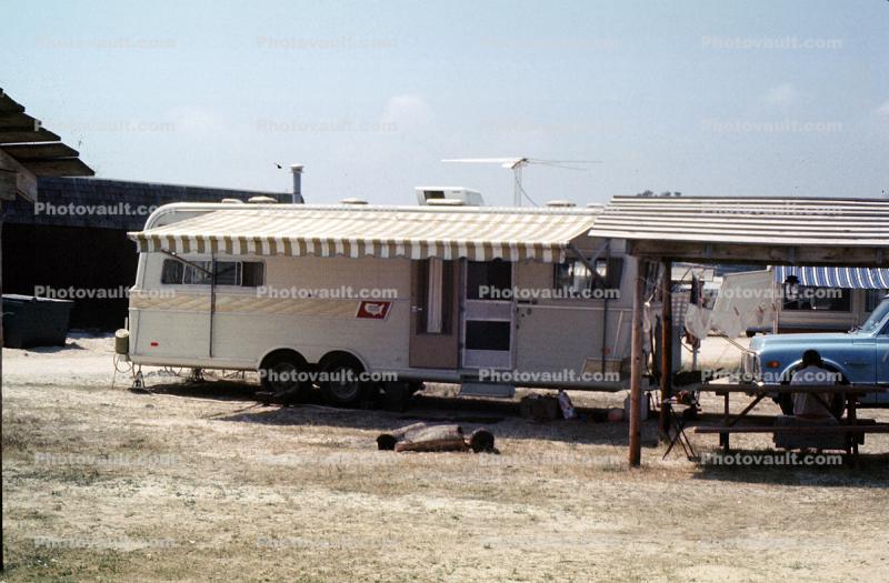 Trailer Camping, Holiday Rambler, Daytona Beach, Florida, April 1976, 1970s