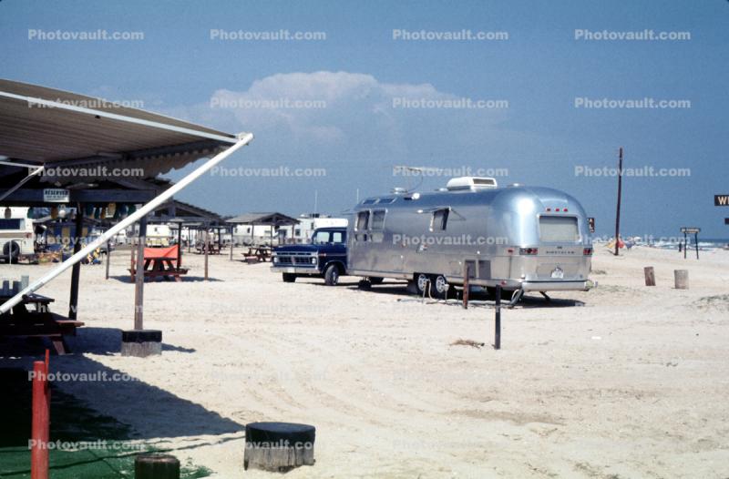 Airstream Trailer Camping, Daytona Beach, Florida, April 1976, 1970s