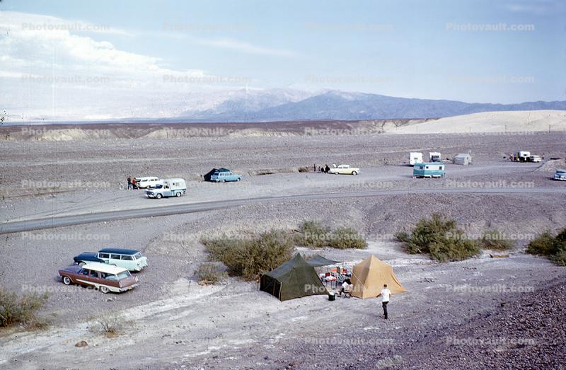 Tents, Desert Camping, Cars, 1950s