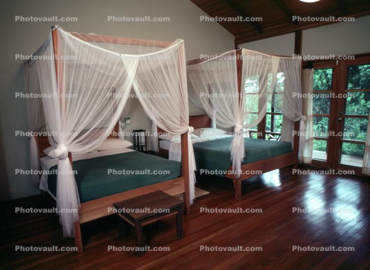 Mosquito Netting over Beds, Bedroom