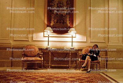 Woman, Seated, Lamps, Palace Hotel