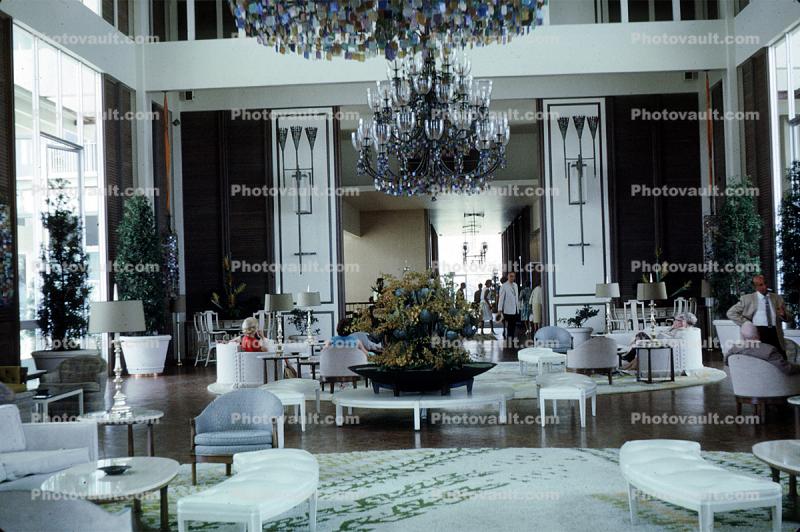 Lobby, Chandelier, seats, chairs