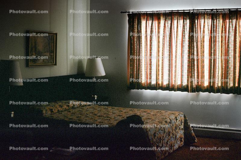 Bed, Curtain, lamps, pillow