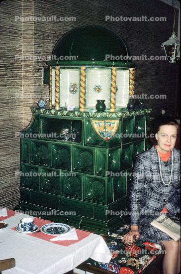 Entrance, Room, Woman, Table, Sitting, Formal, 1960s