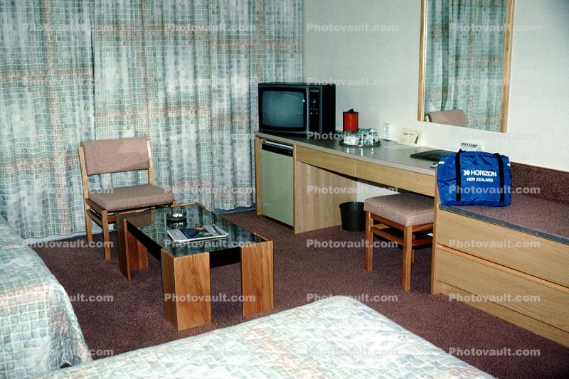 TV, Television, Room, Table, Beds, Carpet, Drapes