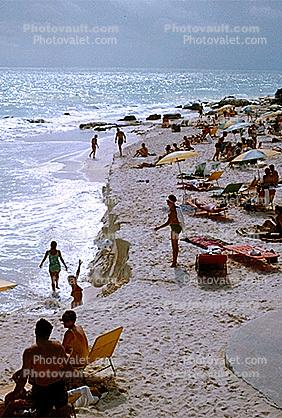 Beach, Sand, Ocean, Crowded, Bermuda, 1967, 1960s