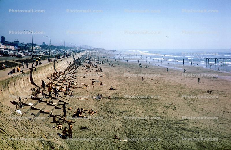 Ocean Beach, San Francisco, Sand, Seawall, Pier, Playland, Great Highway, Ocean-Beach, April 1970