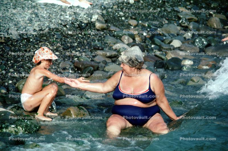 Grand daughter and Grandmother in Sochi Russia, 1950s