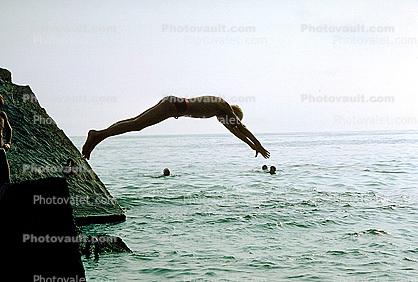 Man Diving into the Black Sea, Sochi Russia,1980s