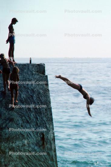 Girl Diving into the Black Sea, Sochi Russia,1980s