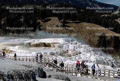 Hot Spring and people on a Path