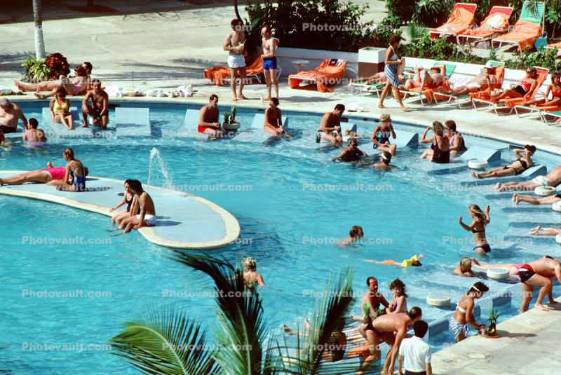Crowds at a Swimming Pool, Cancun