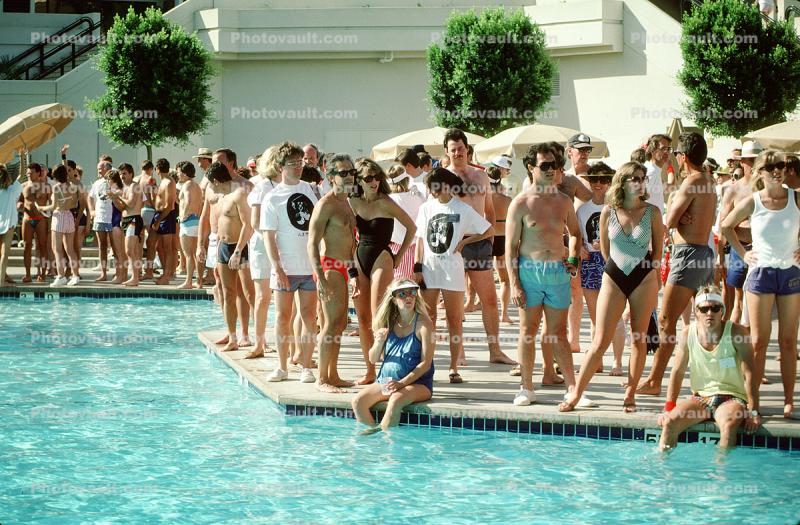 Crowds at a Swimming Pool