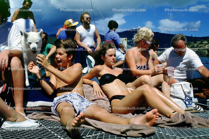 Sun Worshippers on a Boat in Hawaii