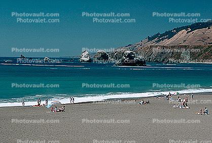 Beach, Sand, Pacific Ocean, Goat Rock State Beach, Sonoma County Coastline, Jenner
