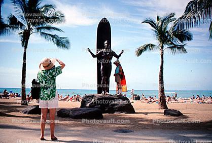 Duke Kahanamoku, Waikiki Beach, Honolulu, Surfer, Surfboard