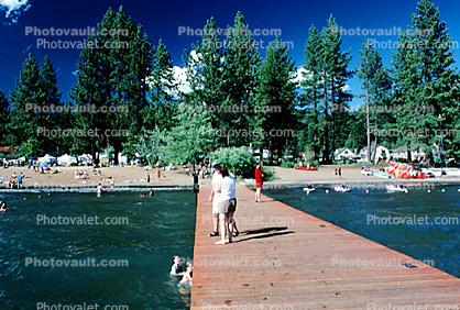 Kings Beach, North Shore, Lake Tahoe, Pier, Dock, Sand, Beach, fresh water, sky