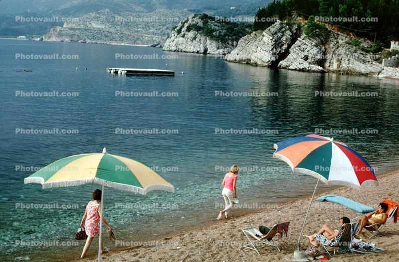 Umbrellas, Dubrovnik, Dalmatia, Croatia, September 1969, 1960s