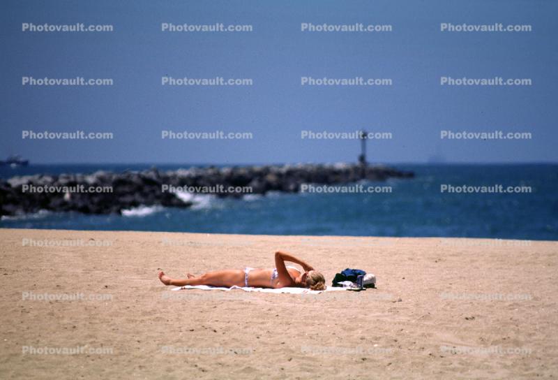 Woman, Sand, Beach, Seal Beach, southern California