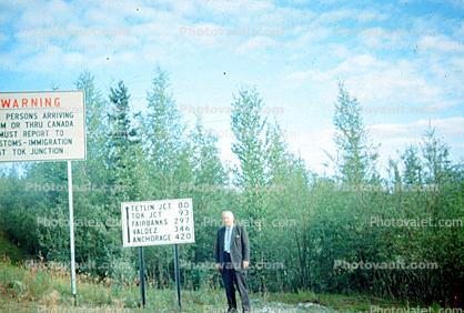 Alcan Highway, Mileage Marker, near Tok Alaska, July 1963
