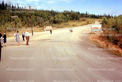 Canda Alaska Border, Border, near Skagway, Road, July 1963, 1960s, Alcan Highway