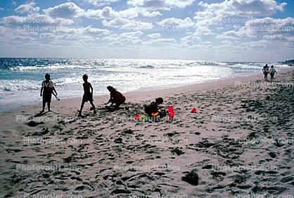 Beach, Sand, Boys, Del Rey Beach Florida