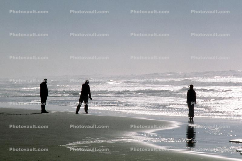 Ocean Beach, People Strolling on the Beach, New Years Day, Ocean-Beach