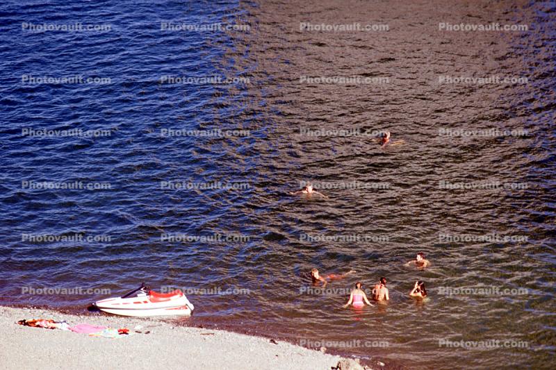 Swimmers, Swimming, Beach, Water, Lake Sonoma, Sonoma County, California