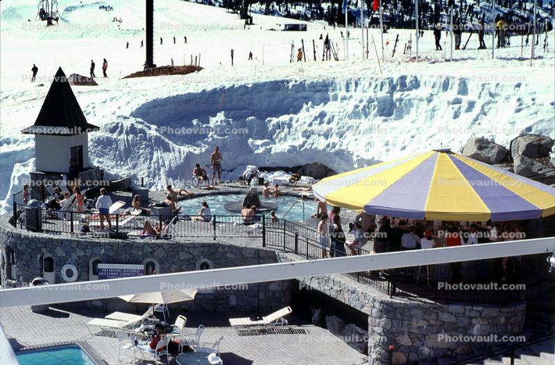 Snow, Ice, Carousel, pools, Palisades Tahoe, California