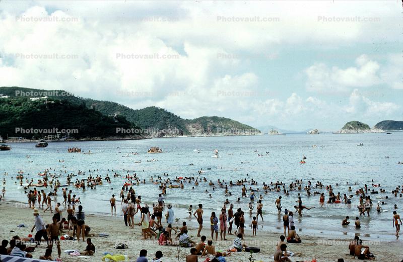 Crowded Beach, ocean, water