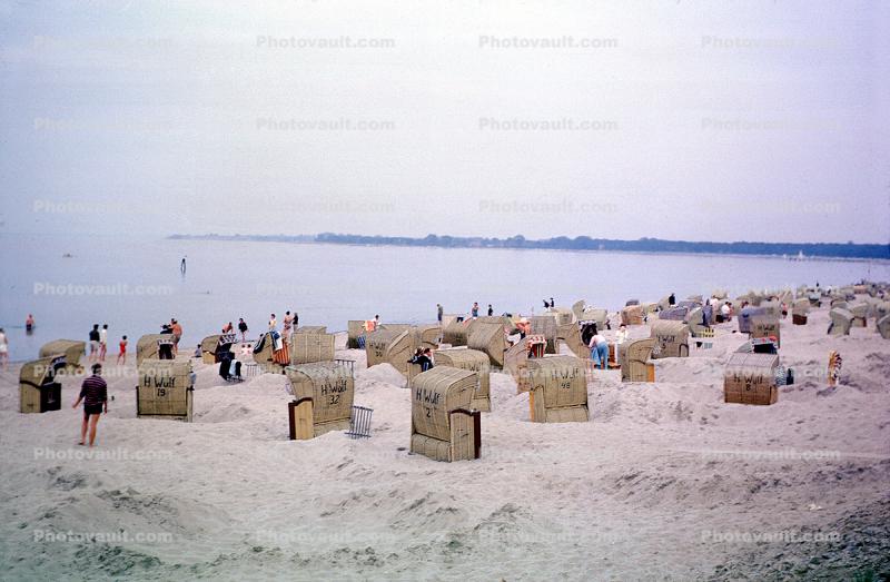 Beach, Huts, Baltic Sea, Chairs
