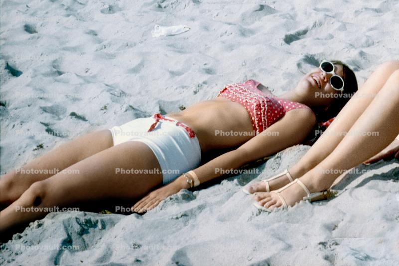 Smiles, Girl, female, bikini, bathing suit, 1960s
