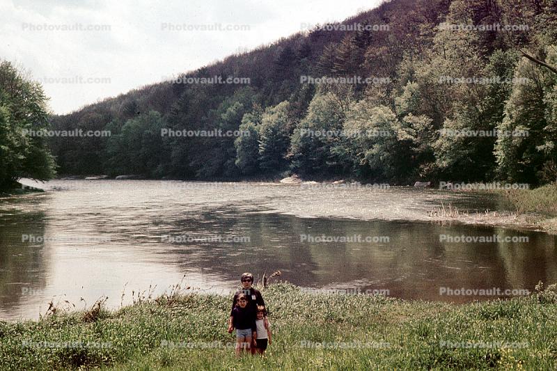 Brothers and Sisters, Trees, Clarion River, Cook Forest, woodlands, 1950s